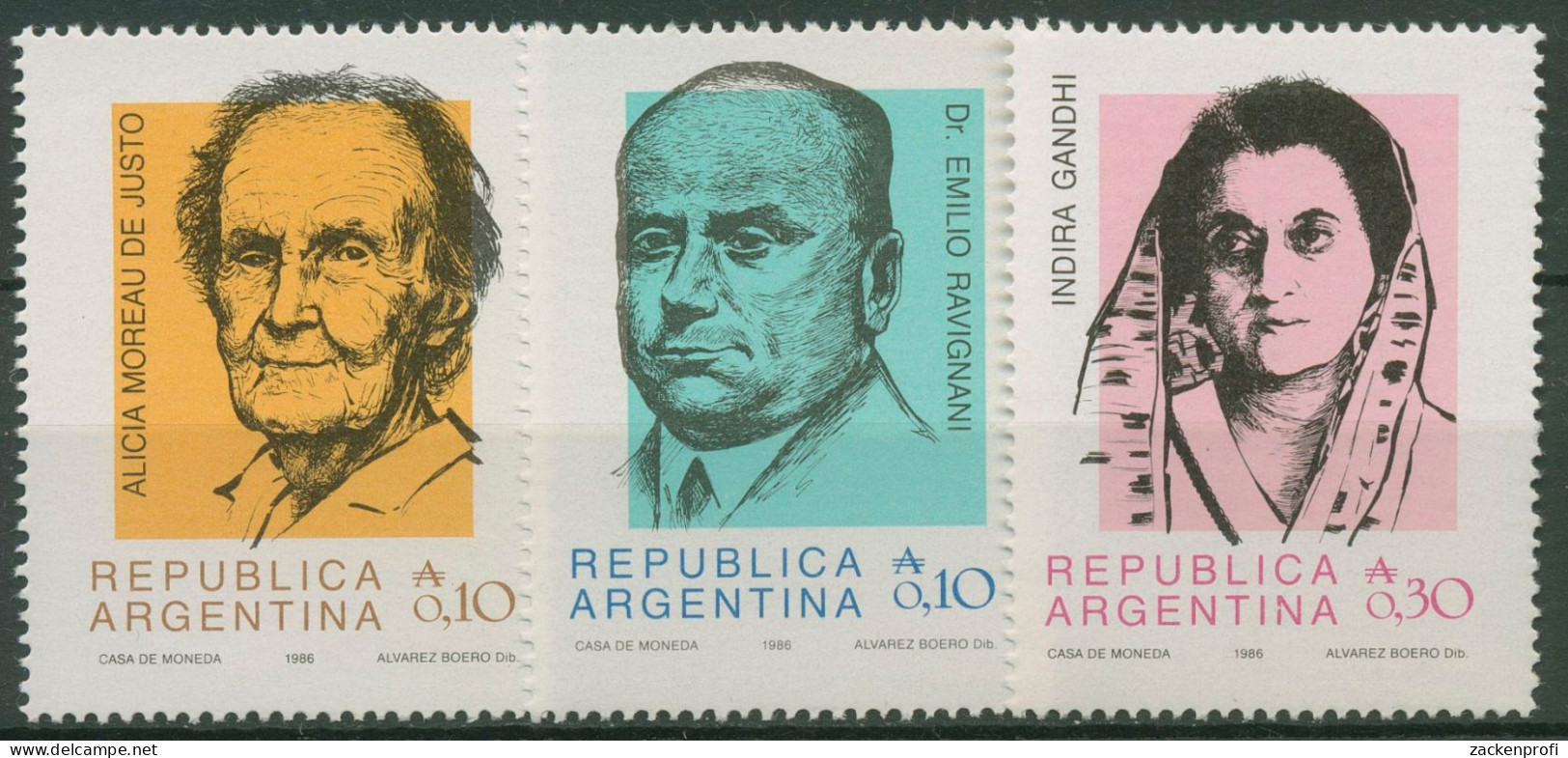 Argentinien 1986 Persönlichkeiten 1812/14 Postfrisch - Unused Stamps