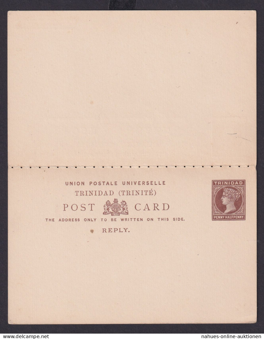 Trinidad Britische Kolonien Ganzsache Queen Victoria 1 1/2p Braun Frage &Antwort - Trinidad En Tobago (1962-...)