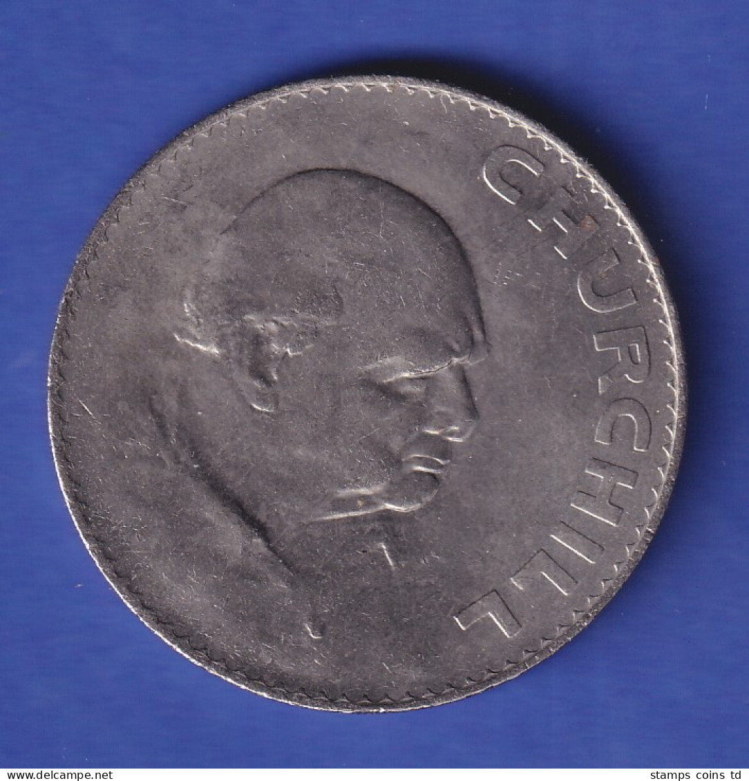 Großbritannien Kursmünze 5 Shilling Sir Winston Churchill 1965 - Sonstige & Ohne Zuordnung