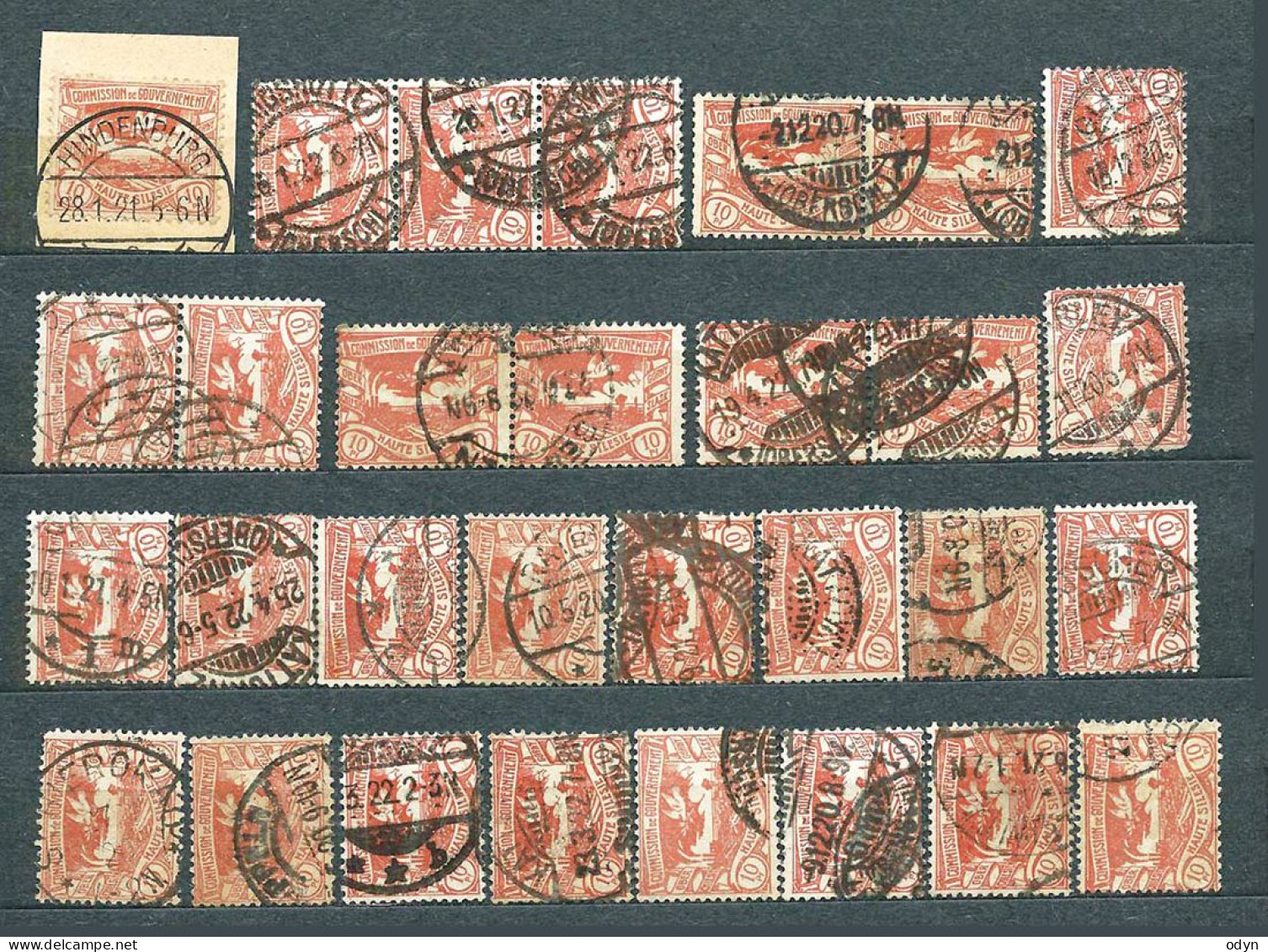 Plebiscite, Upper Silesia, 1920; Lot Of 287 Stamps From Set MiNr 13-29 - Used - Silezië