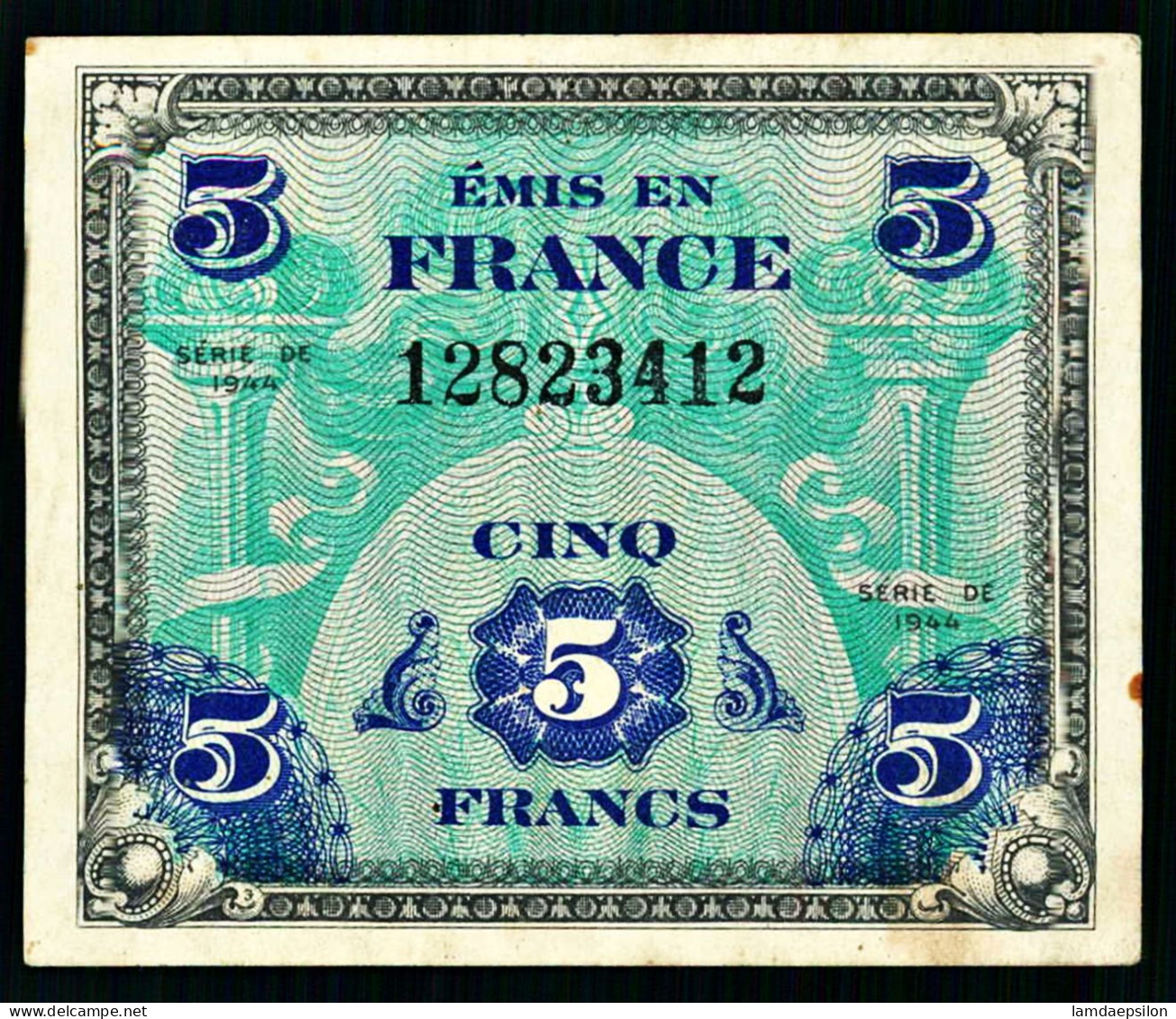 A10  FRANCE   BILLETS DU MONDE   BANKNOTES  5 FRANCS 1944 - 5 F 1943-1947 ''Berger''