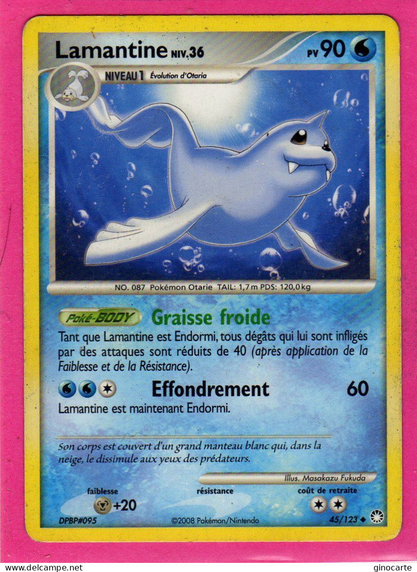 Carte Pokemon 2008 Diamant Et Perle Tresor Mysterieux 45/123 Lamantine 90pv Bon Etat - Diamant & Perle