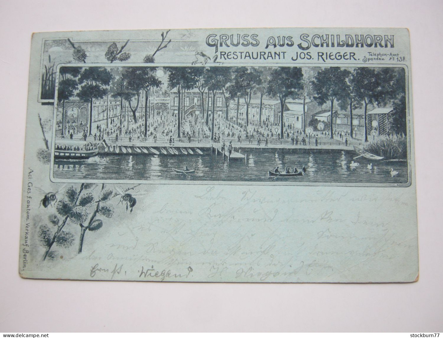 BERLIN SPANDAU , Gasthof  , Schöne   Karte Um 1899 - Spandau