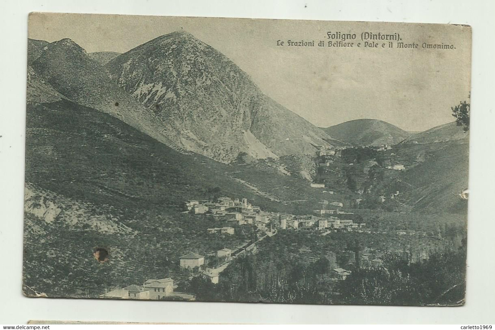 FOLIGNO - LE FRAZIONI DI BELFIORE E PALE E IL MONTE OMONIMO 1916   - VIAGGIATA FP - Foligno