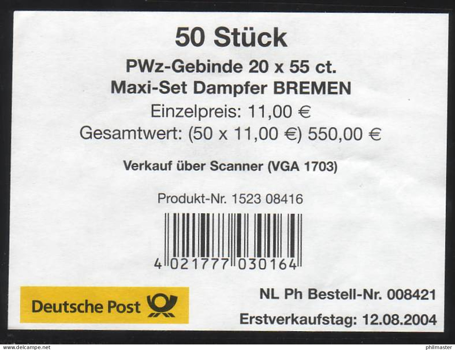 56 MH Bremen 2004, Banderole Type II - 2001-2010