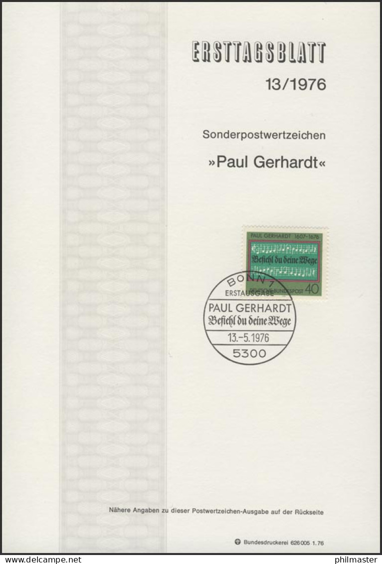 ETB 13/1976 Paul Gerhardt, Kirchenliederdichter - 1974-1980