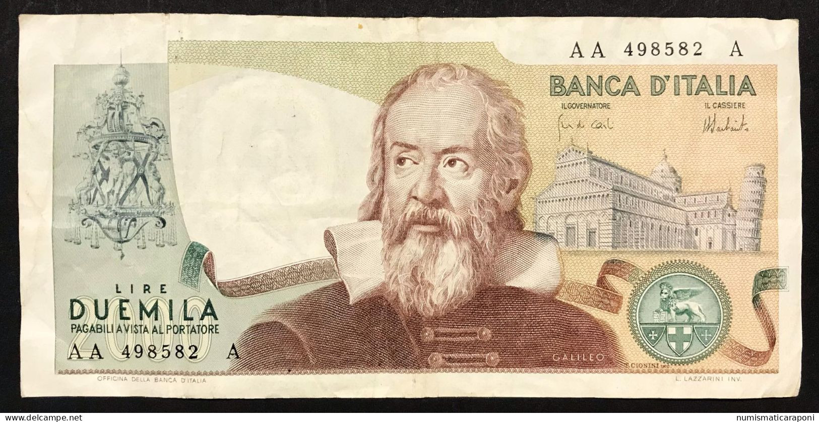 2000 Lire Galileo 08 10 1973 AA......A R2 LOTTO 675 - 2000 Liras