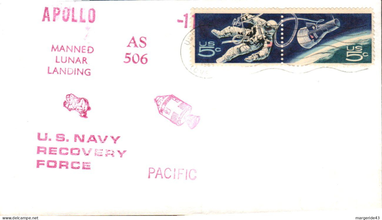 USA ETATS UNIS 1969 APOLLO 11 U S NAVY RECOVERY FORCE - FDC