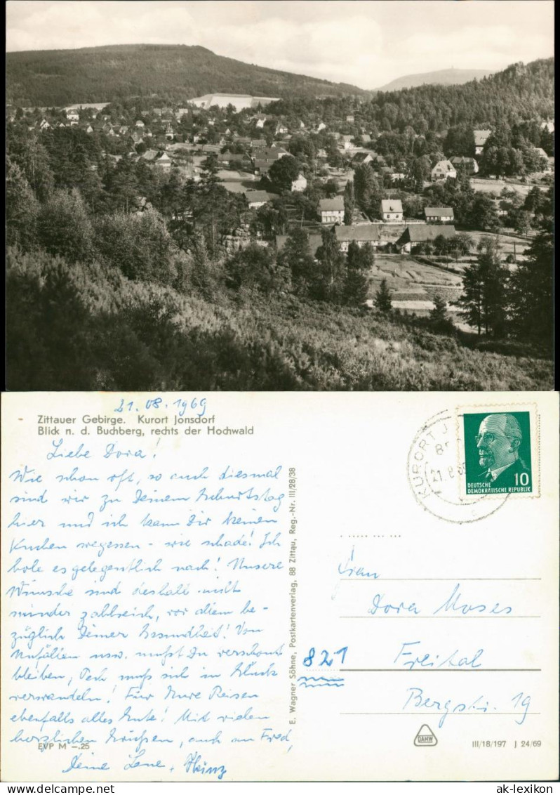 Jonsdorf Panorama-Ansicht Zittauer Gebirge, Buchberg, Hochwald 1969 - Jonsdorf