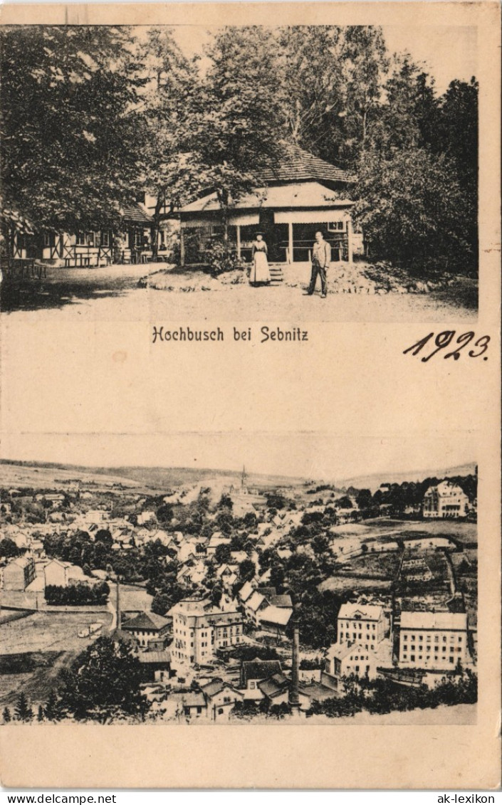 Ansichtskarte Sebnitz 2 Bild Restauration Und Stadt Hochbusch 1923 - Sebnitz