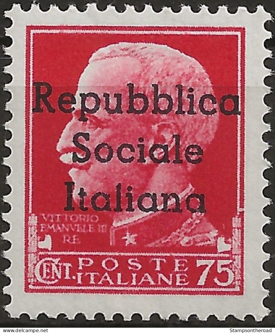 RSITE7N - 1944 RSI / Teramo, Sassone Nr. 7, Francobollo Nuovo Senza Linguella **/ - Emissions Locales/autonomes