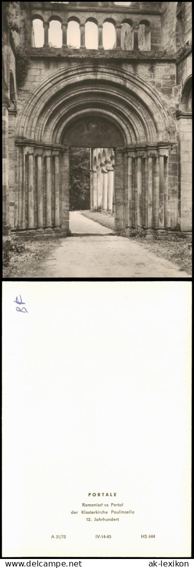 Paulinzella-Stadtilm Romanisches Portal Der Klosterkirche Paulinzella 1972 - Stadtilm