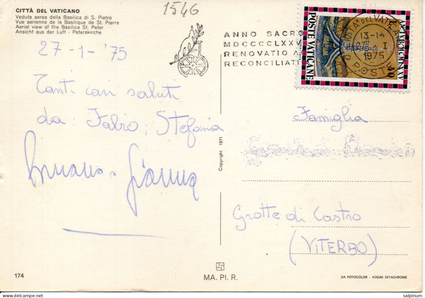 Philatelic Postcard With Stamps Sent From VATICAN CITY STATE To ITALY - Briefe U. Dokumente