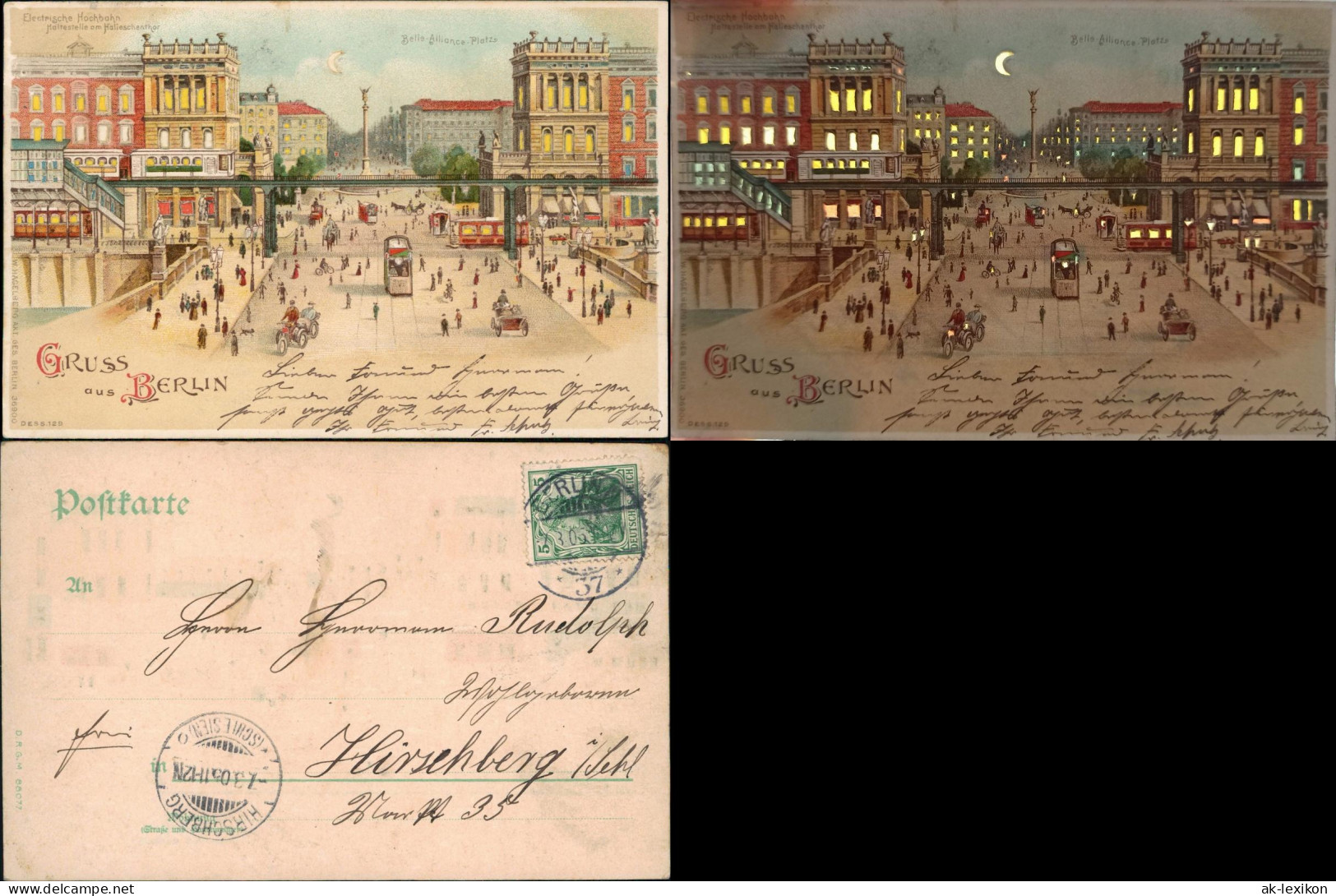 Ansichtskarte Kreuzberg-Berlin Belle-Allianceplatz 1905 - Kreuzberg