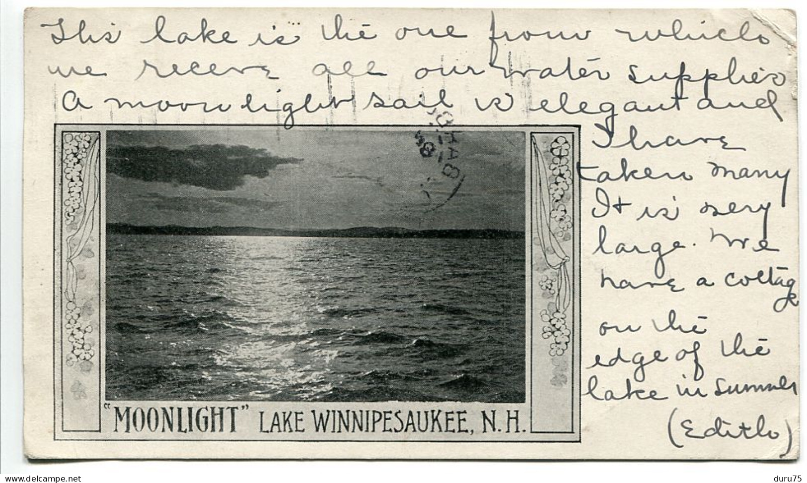 MOONLIGHT LAKE WINNIPESAUKEE * Dos Simple * Voyagé 1905 - Otros & Sin Clasificación