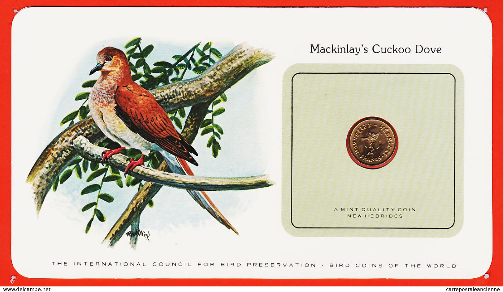 38030 / ⭐ ♥️ Rare Vanuatu NEW-HEBRIDES 2 Frs 1979 MACKINLAY'S Cuckoo Dove Colombe Faisan Oiseaux Monde Bird Coins World - Vanuatu