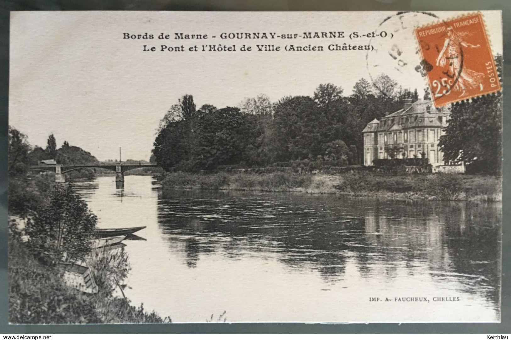 Gournay-sur-Marne - Le Pont Et L'hôtel De Ville (ancien Château) - Circulée Années 20 - Gournay Sur Marne