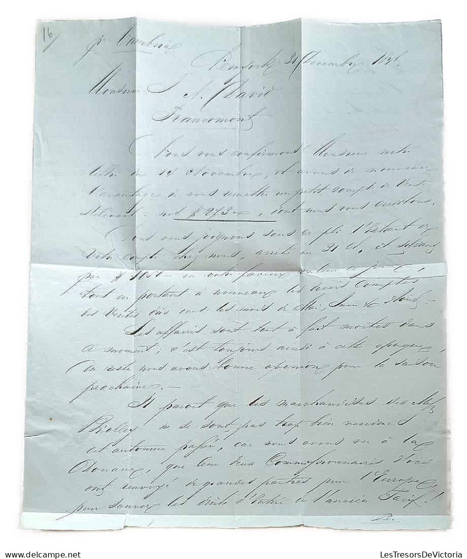 Folded Letter: New York To Francomont - Belgium  31 Decembre 1846 - De Boston 1 Janvier 1847 à Liverpool 13 Janvier 1847 - 1830-1849 (Independent Belgium)