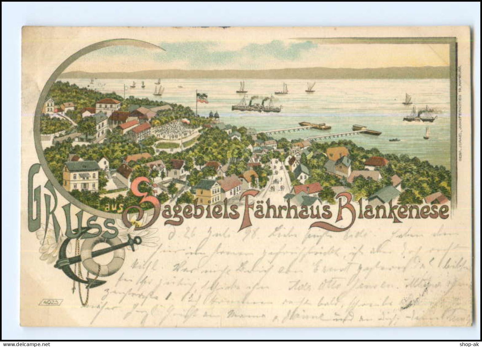 XX11609/ Hamburg Blankenese Sagebiels Fährhaus 1898 Litho AK - Blankenese