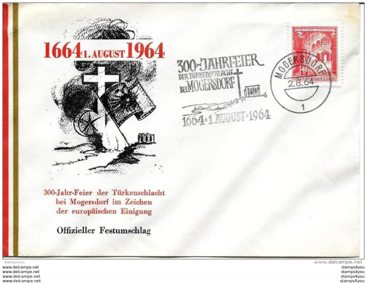 55 - 56 - Enveloppe Avec Oblit Spéciale "300 Jahrfeier Mogersdorf 1964 - Briefe U. Dokumente