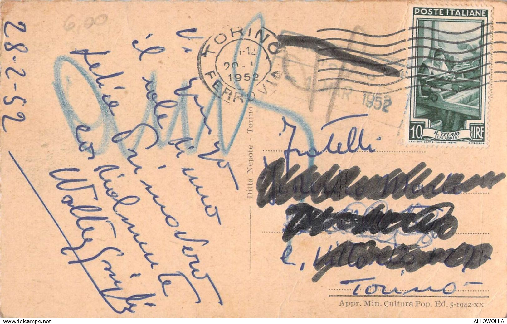 26404 " TORINO-PIAZZA S. CARLO " ANIMATA-VERA FOTO-CART. SPED.1952 - Piazze