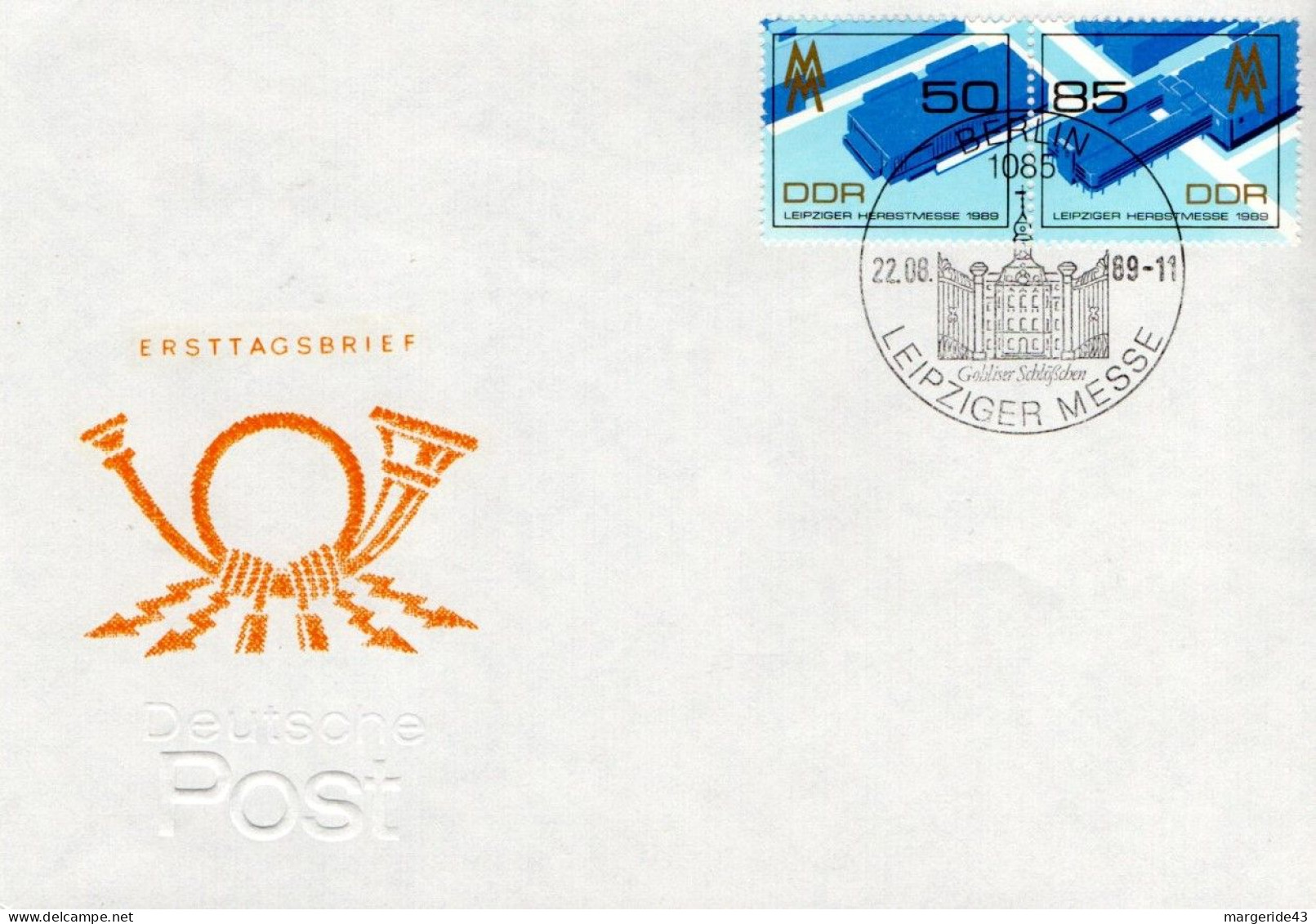 ALLEMAGNE RDA DDR FDC 1989 FOIRE DE LEIPZIG - 1981-1990