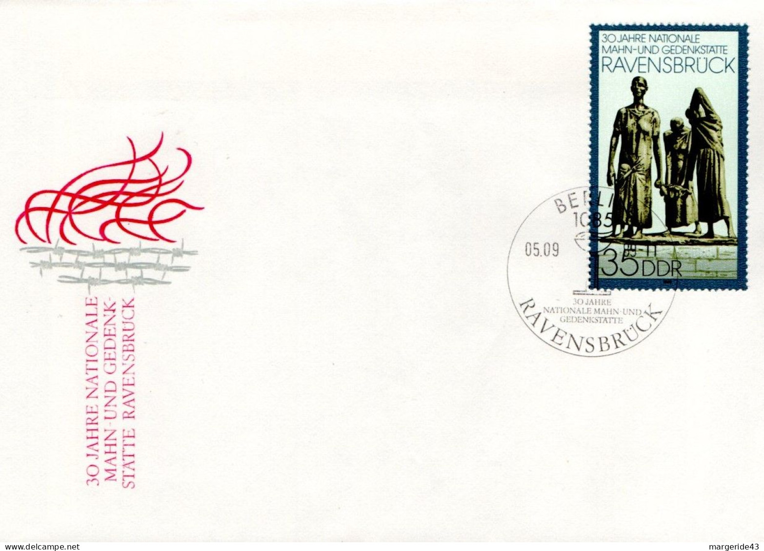 ALLEMAGNE RDA DDR FDC 1989 MONUMENT SOUVENIR RAVENSBRUCK - 1981-1990