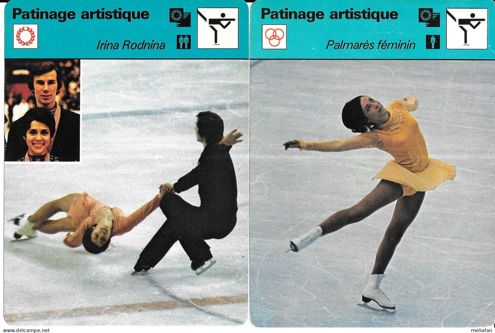 GF2105 - FICHES RENCONTRE - IRINA RODNINA - LINDA FRATIANNE - DENISE BIELMANN - DOROTHY HAMILL - CAROL HEISS - Patinage Artistique