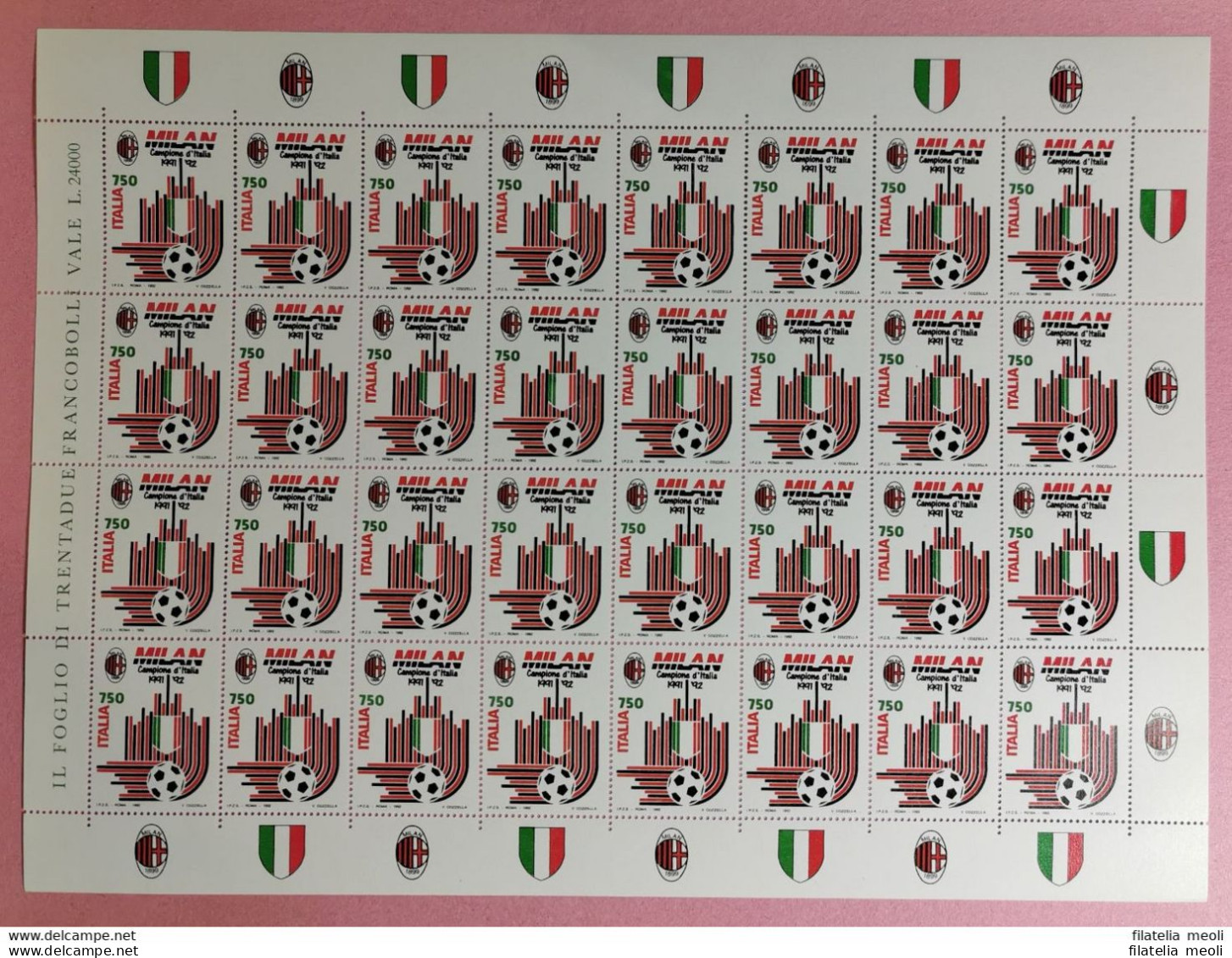 ITALIA 1992 MILAN CAMPIONE - Feuilles Complètes