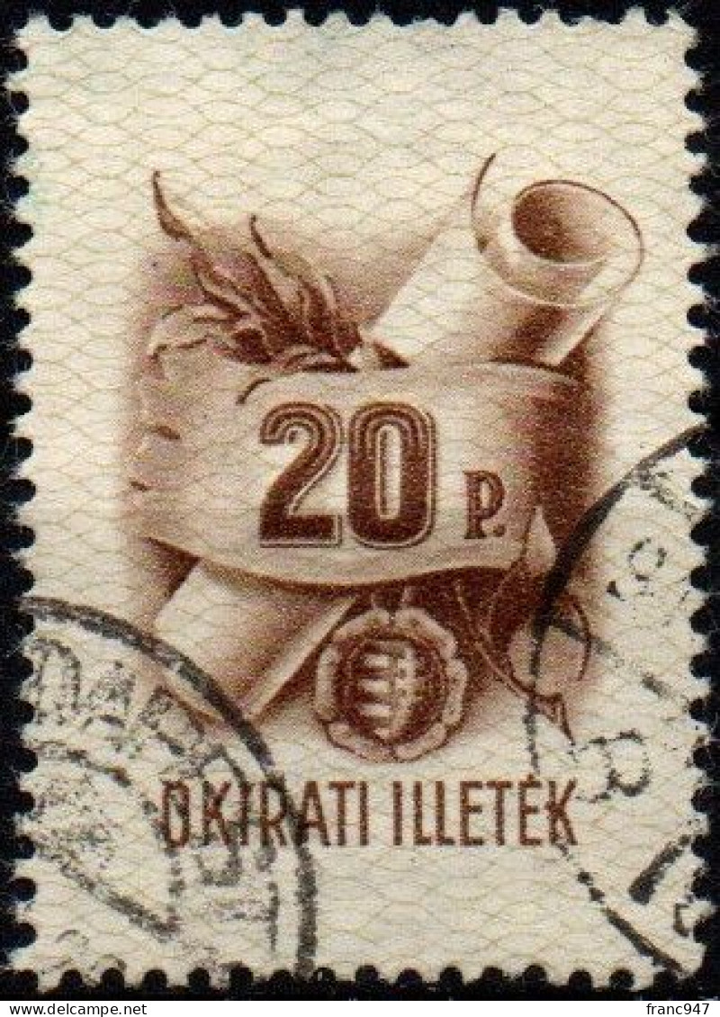 Ungheria - 1945 OKIRATI ILLETEK - Postage Revenue 20 P. USED - Revenue Stamps