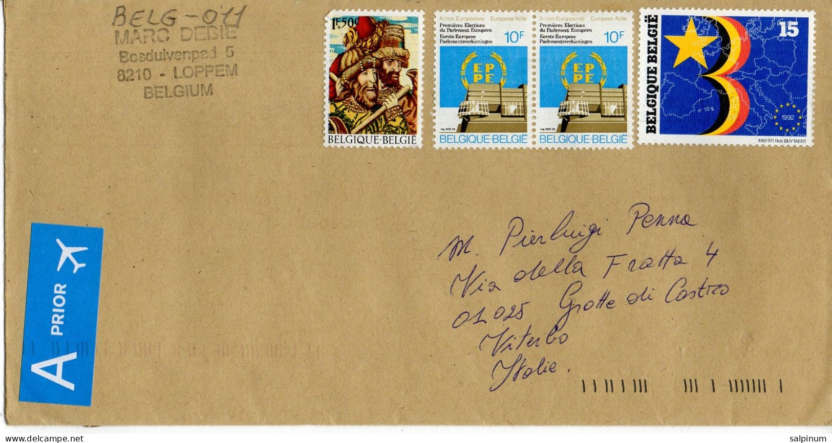 Philatelic Envelope With Stamps Sent From BELGIUM To ITALY - Briefe U. Dokumente