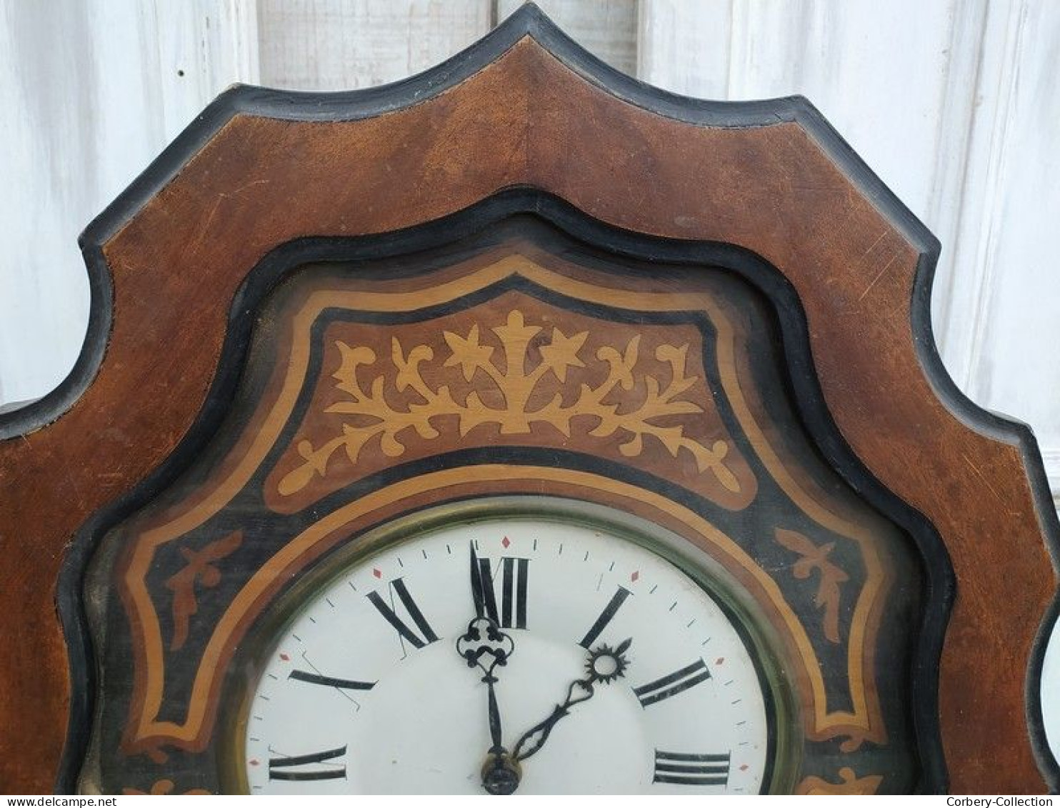 Ancienne Pendule Œil De Bœuf Marqueterie Époque Napoléon III - Clocks