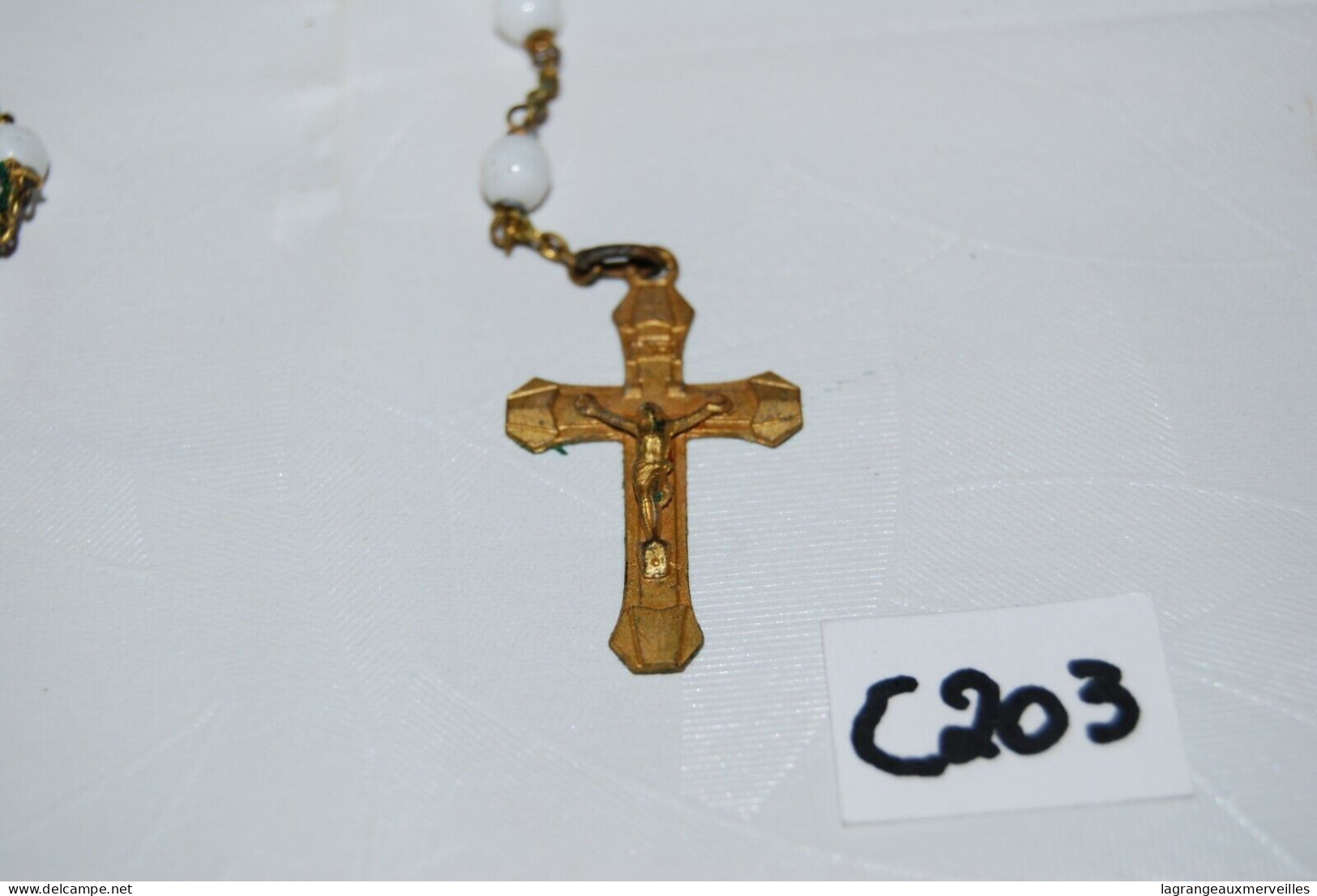 C203 Ancien Chapelet - Objet Religieux - Croix Crucifix - Religiöse Kunst