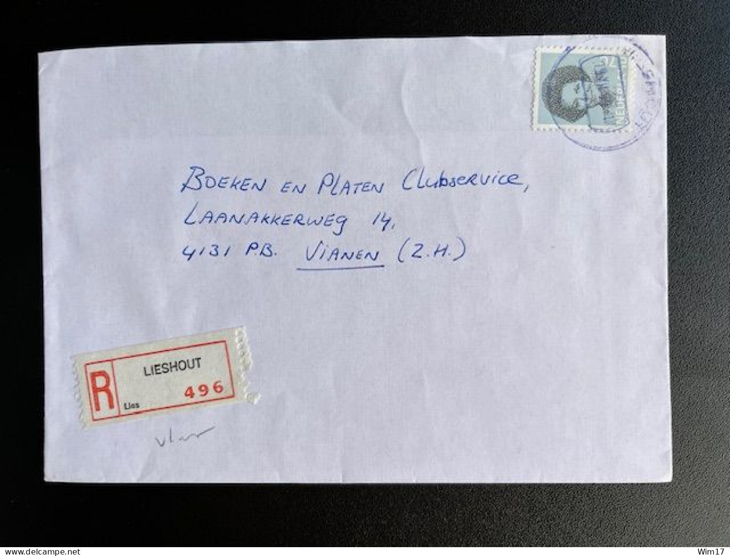 NETHERLANDS 1989 REGISTERED LETTER LIESHOUT TO VIANEN 19-12-1989 NEDERLAND AANGETEKEND - Briefe U. Dokumente