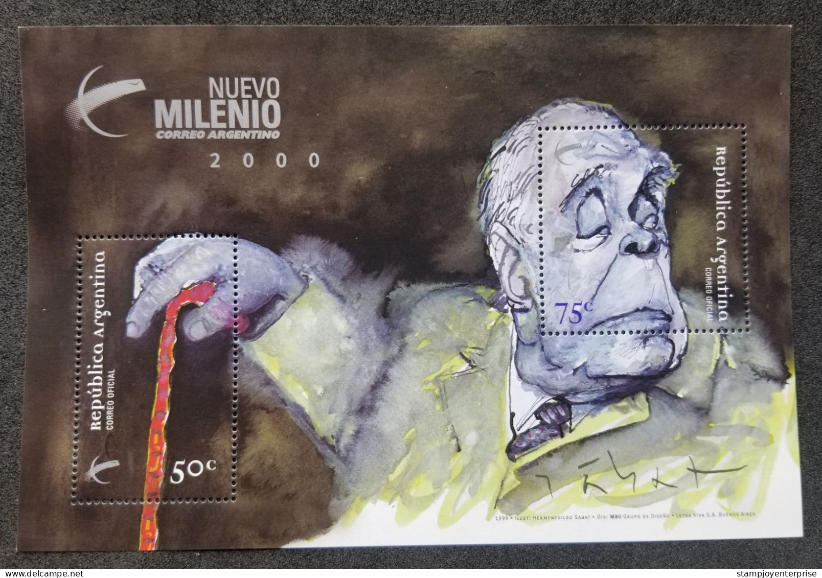 Argentina New Millennium 2000 1999 Literary Poets Writer (ms) MNH - Neufs