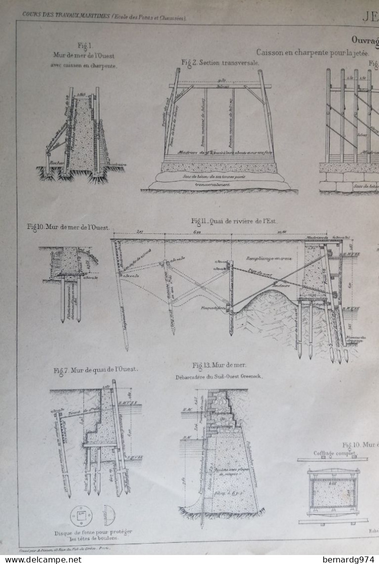 Newhaven : Plan De 1891 Construction De La Jetée Et Des Quais - Europa