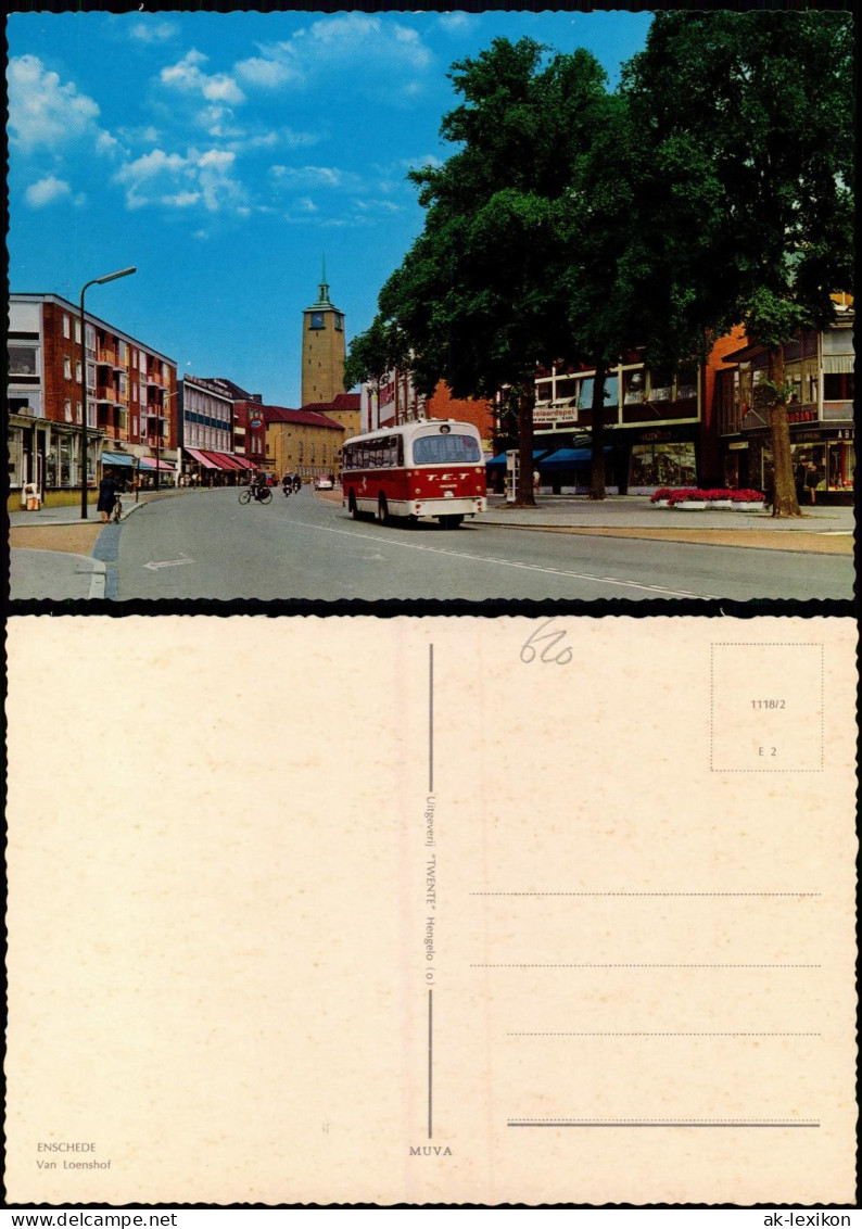 Enschede Enschede (Eanske) Straßen Ansicht, Bus, Geschäfte Van Loenshof 1970 - Enschede