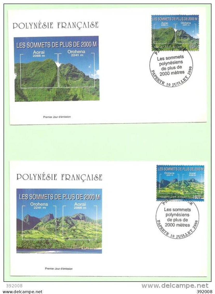 2000 - 623 à 624 - Les Sommets De Plus De 2000m - 5 - FDC