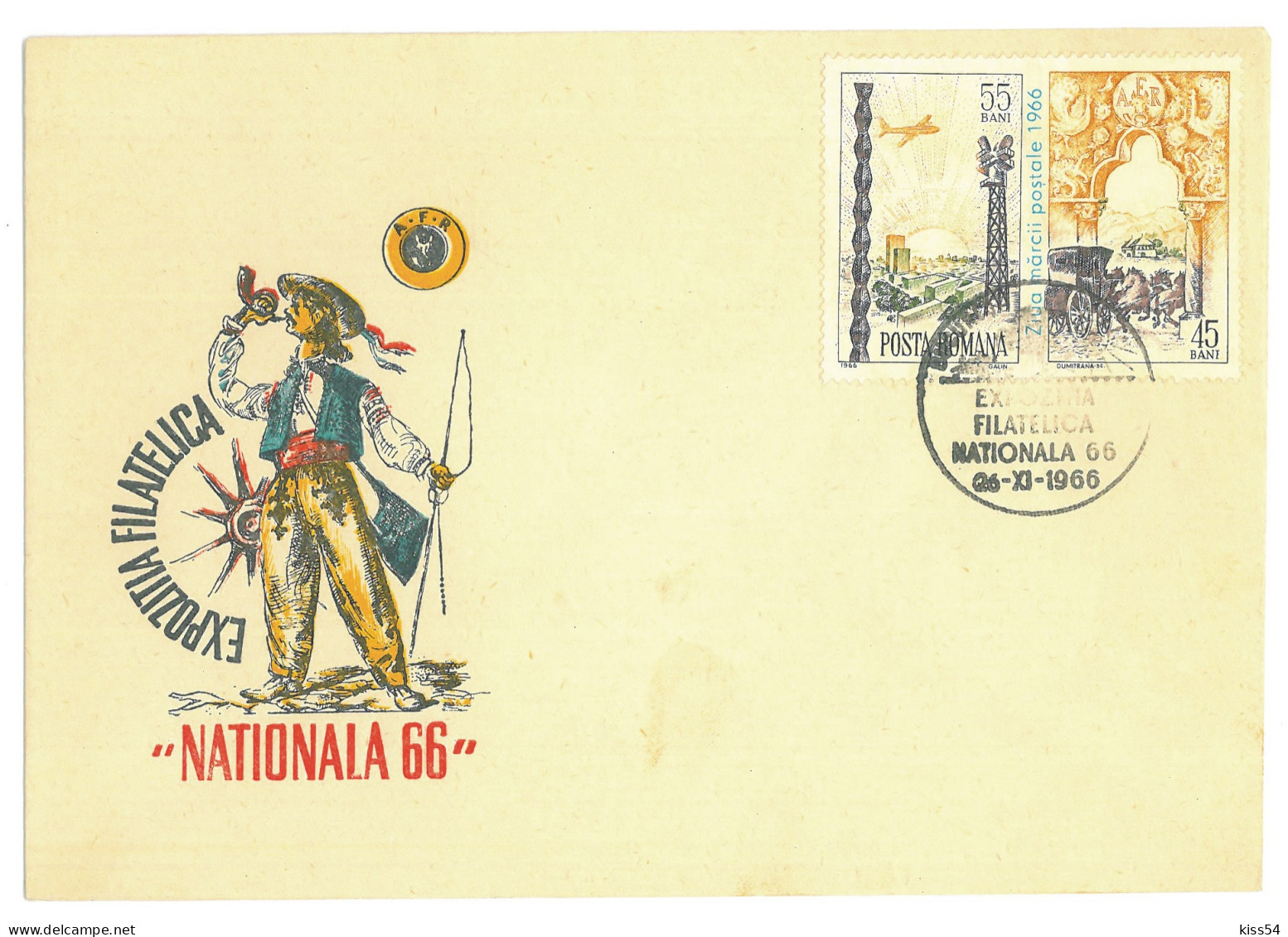 COV 92 - 3079 National Philatelic Exhibition, Romania - Cover - Used - 1966 - Expositions Philatéliques