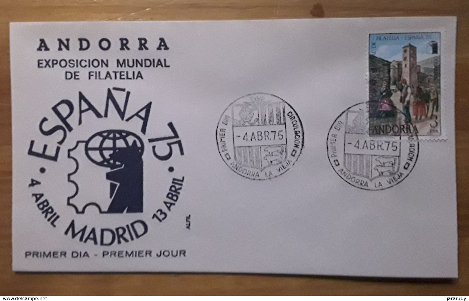 ANDORRA ESPAÑOLA  EXPO FDC/SPD 1975 - Briefe U. Dokumente