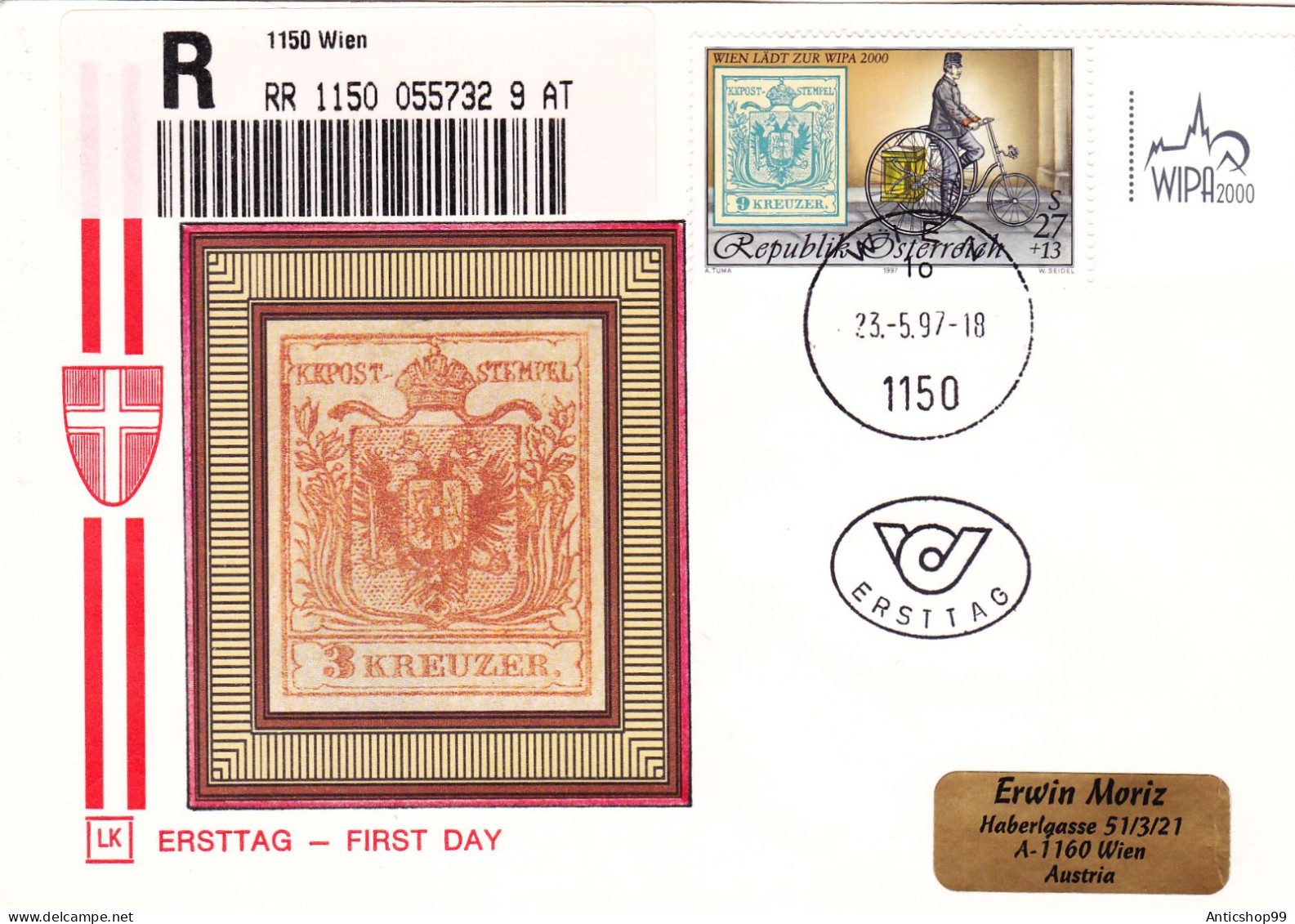 WIPA 2000 AUSTRIA , FIRST DAY OF ISSUE ERSTTAG , PHILATELIC EXHIBITION , SPECIAL COVERS 1997 - Expositions Philatéliques