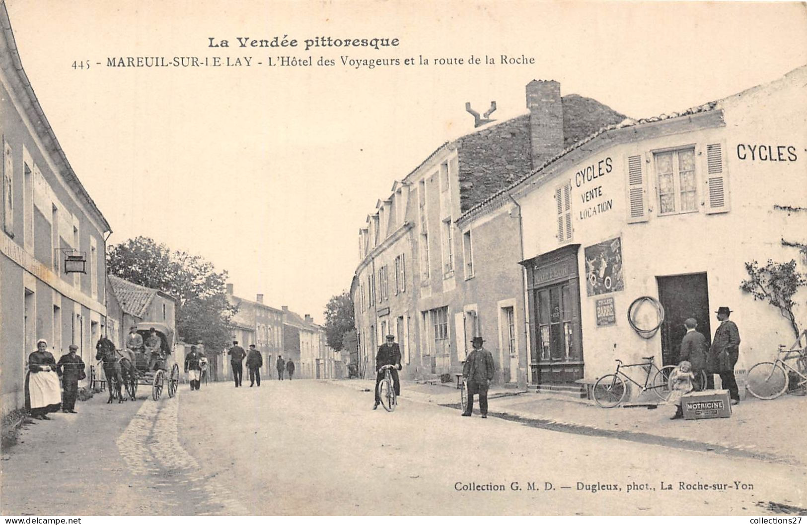 85-MAREUIL-SUR-LAY- L'HÔTEL DES VOYAGEURS E LA ROUTE DE LA ROCHE - Mareuil Sur Lay Dissais