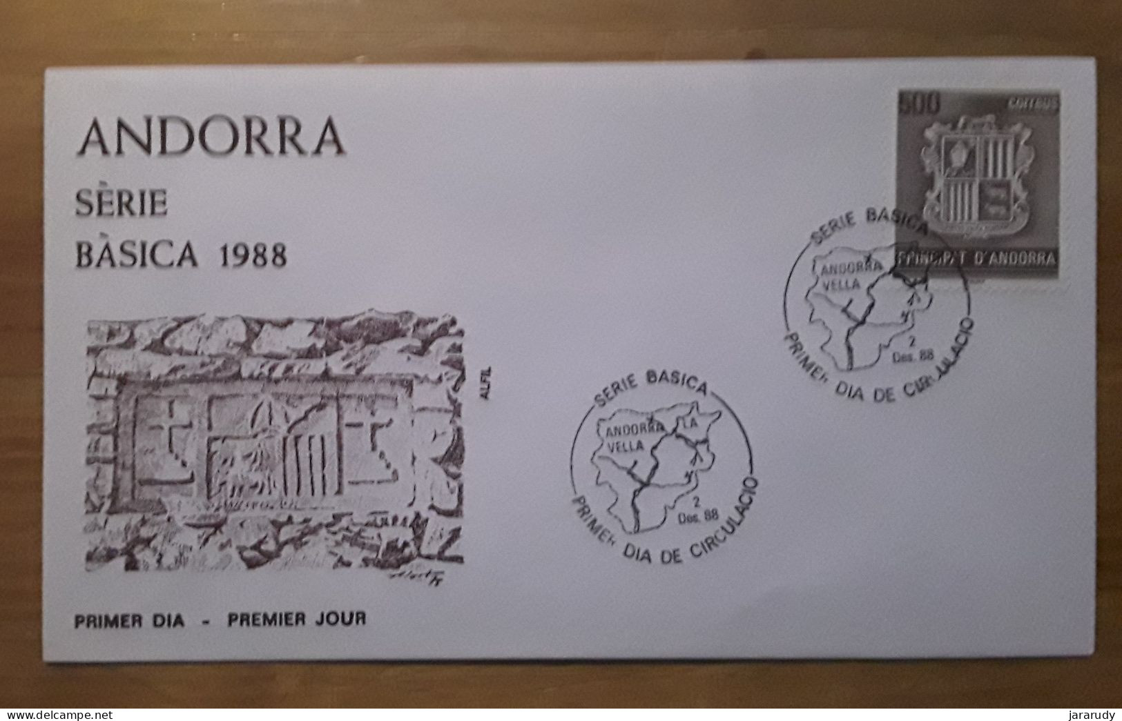 ANDORRA ESPAÑOLA BÁSICA FDC/SPD 1988 - Brieven En Documenten