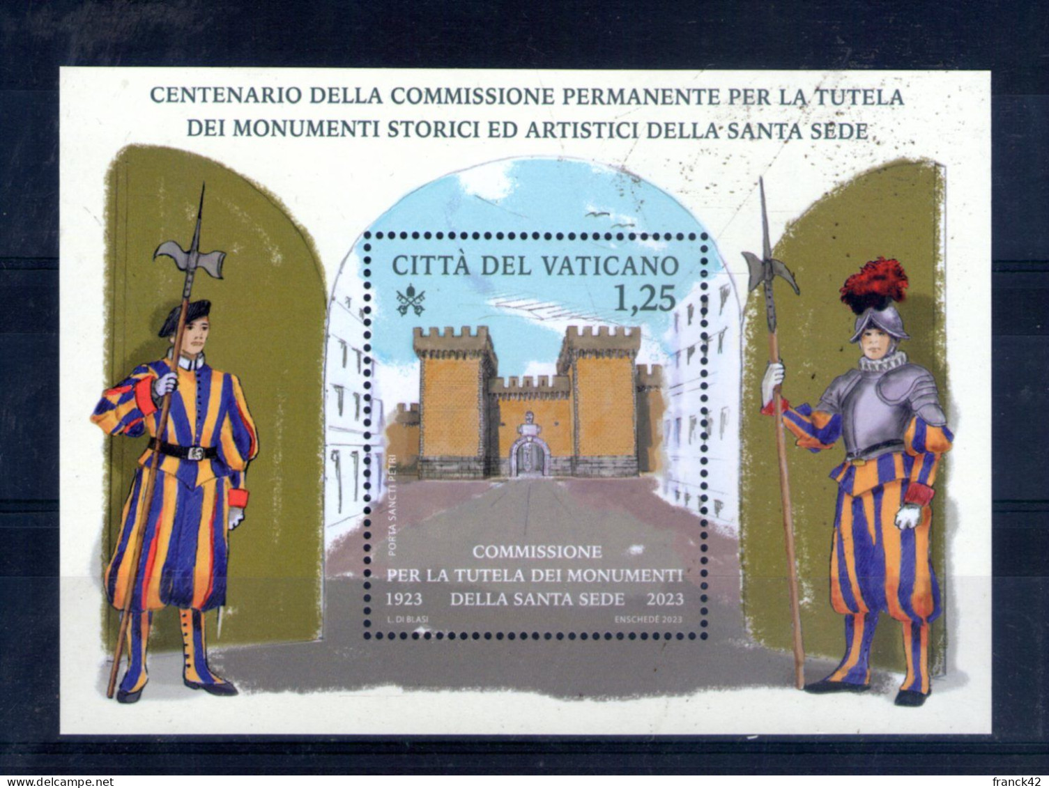 Vatican. Feuillet. Centenaire De La Commission Des Monuments Historiques. 2023 - Ungebraucht