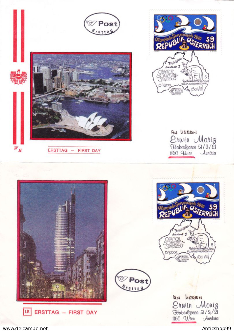 OLYMPIC GAMES,  X2  COVERS FDC  2000  AUSTRALIA - Zomer 2000: Sydney