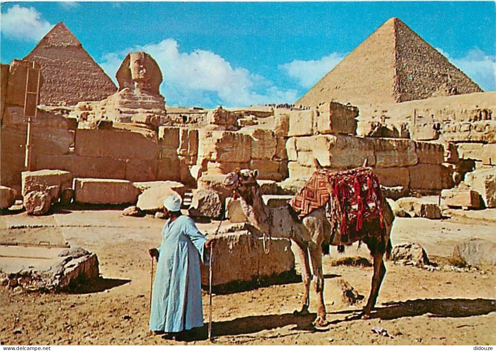 Egypte - Gizeh - Giza - The Great Sphinx And Keops Pyramid - Chamelier - Chameaux - Carte Neuve - CPM - Voir Scans Recto - Gizeh
