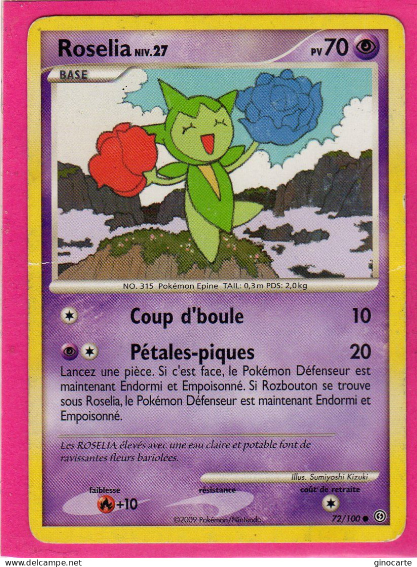 Carte Pokemon 2009 Diamant Et Perle Tempete 72/100 Roselia 70pv Occasion - Diamond & Pearl 