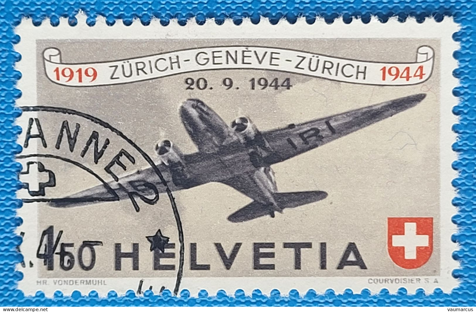 Zu 40 / Mi 438 / YT PA 39 Obl. LAUSANNE SBK 35 CHF Voir Description - Used Stamps