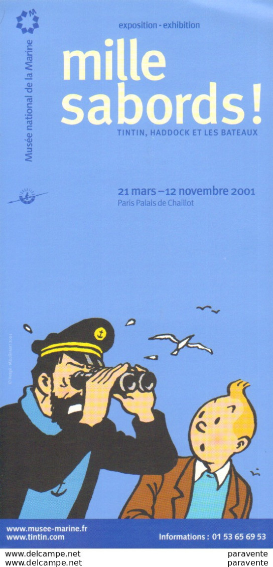 TINTIN : Flyer Expo MILLE SABORDS - Hergé