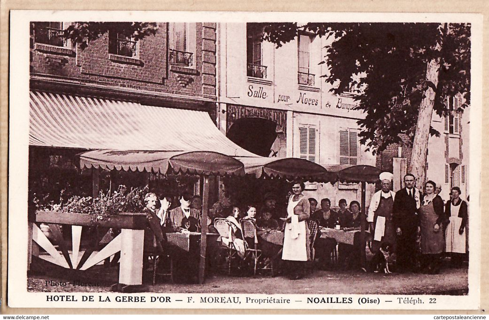 23348 / NOAILLES 60-Oise Hotel De La GERBE D' OR Animation Propriétaire MOREAU Et Clients 1930s Photo FLORENT  - Noailles